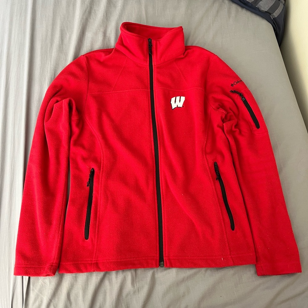 Mens Wisconsin Columbia Zip Up